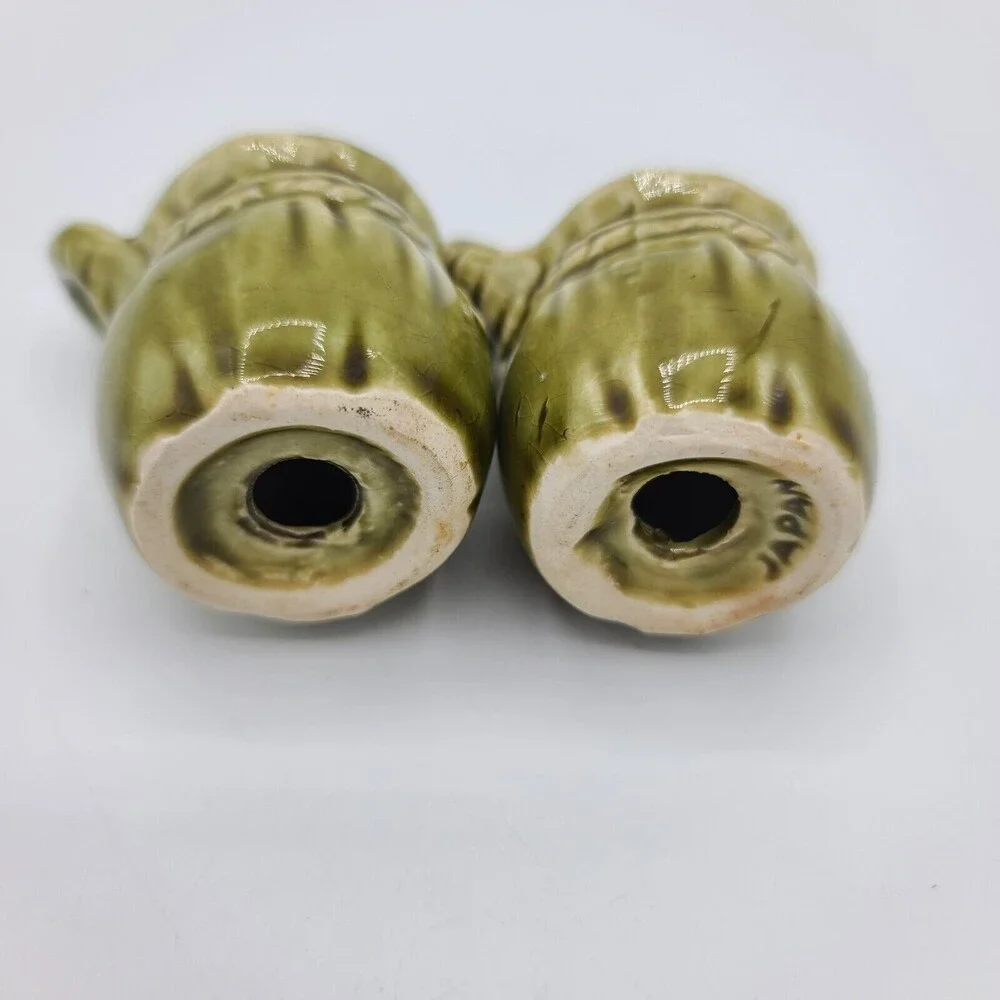 Vintage Ceramic Pack Donkey Salt Pepper Oil Green Japan Replacement Pieces